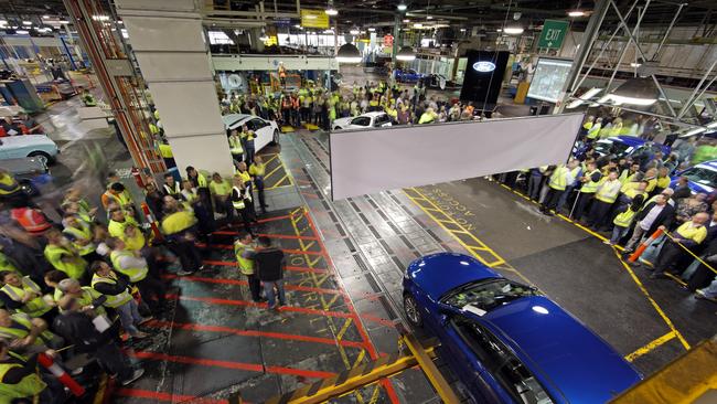 The last day of production at the Ford factory in Broadmeadows. Picture: Ford