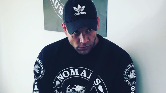 Alexander Victor Miller, the sergeant-at-arms of the Canberra chapter of the Nomads bikie gang, was the target of an alleged home invasion and shooting by rivals Comanchero, police will allege. Picture: Facebook