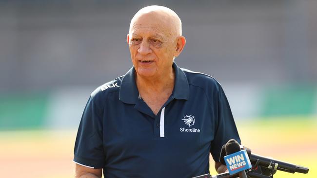 Bob Manning, Mayor of Cairns speaks during an Athletics Australia training camp at Barlow Park on July 13, 2021 in Cairns. (Photo by Kelly Defina/Getty Images)