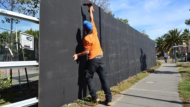 Boards Being Put on Port Melb Site