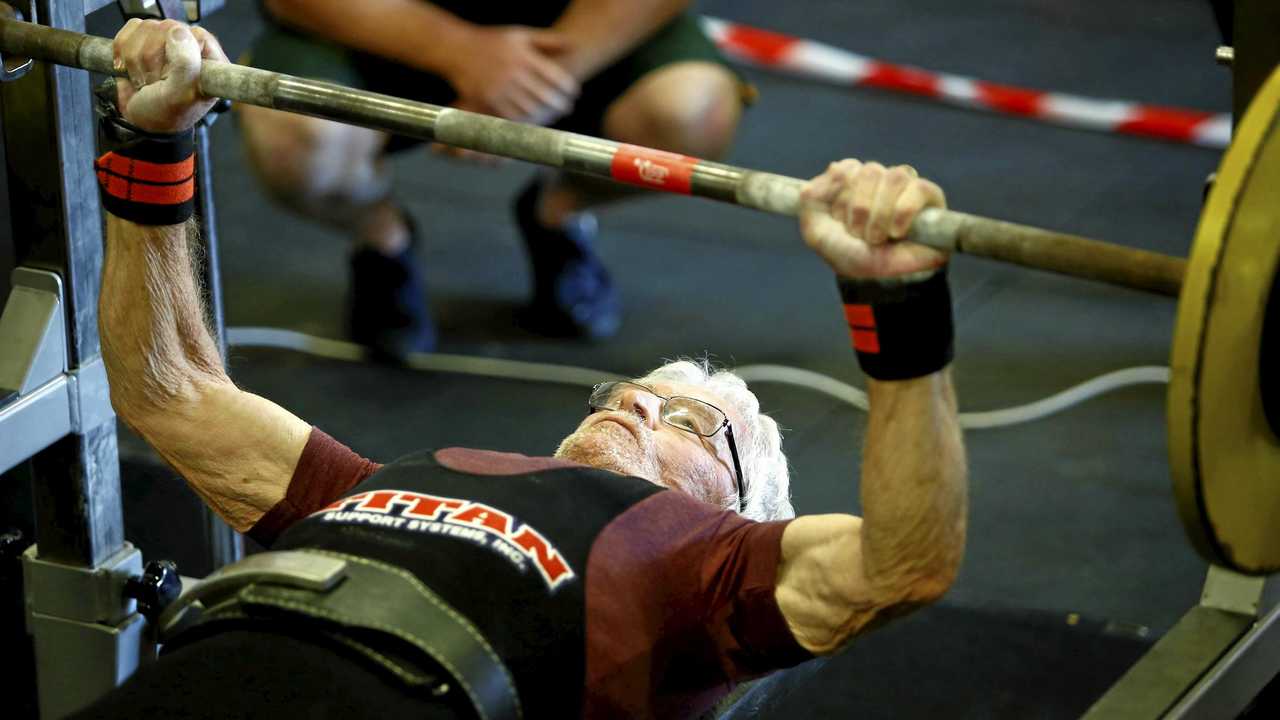 Noosa's 79-year-old power lifting sensation Derek Mason recently broke two national records and three personal best's at the SSG Open II in Brisbane. Picture: Michael Coppola Photographics