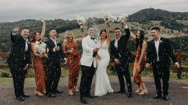 The Nikorimas tied the knot at Summergrove Estate in the Tweed Hinterland. Photo: Courtney, Black Palm Collective