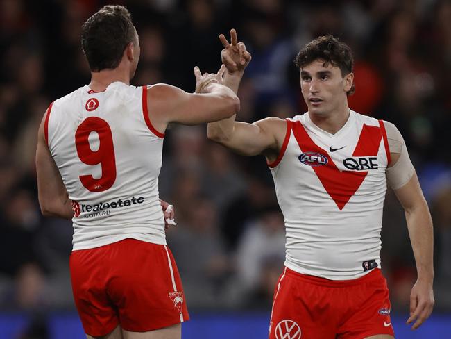 Sam Wicks has put pen to paper on a new two-year deal. Picture: Darrian Traynor/AFL Photos/via Getty Images