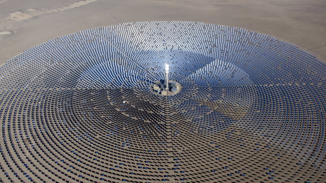 An artist’s impression of the solar thermal power plant planned to be built near Port Augusta, South Australia. Picture: AAP