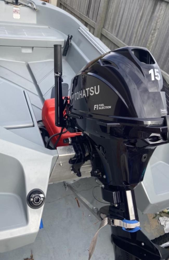 One of Peter Hassett's mates' outboard motor was recently chewed by a shark in the Noosa River.