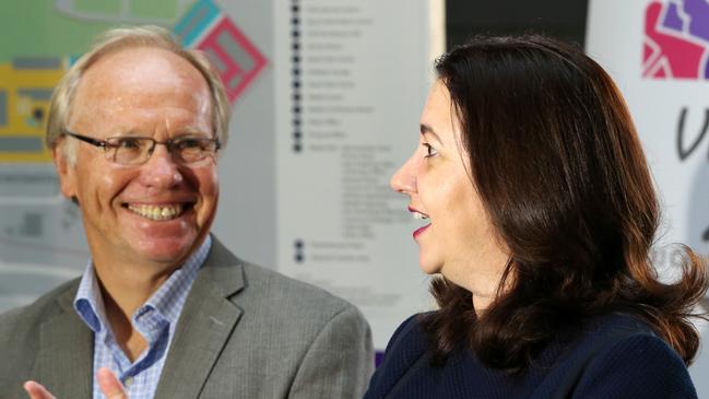 Peter Beattie and Premier Annastacia Palaszczuk. Picture: Nigel Hallett