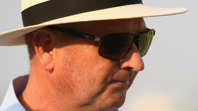 Trainer Toby Edmonds is seen during Metro Raceday at Doomben Racecourse in Brisbane, Saturday, November 9, 2019. (AAP Image/Albert Perez) NO ARCHIVING, EDITORIAL USE ONLY