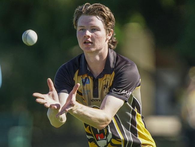 Birthday boy Ed McGarry helped bowl Mentone to victory. Picture: Valeriu Campan