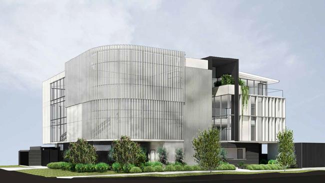 Artist impression of a proposed office building on Arundel's Brisbane Road and Serene Court. Picture: Supplied