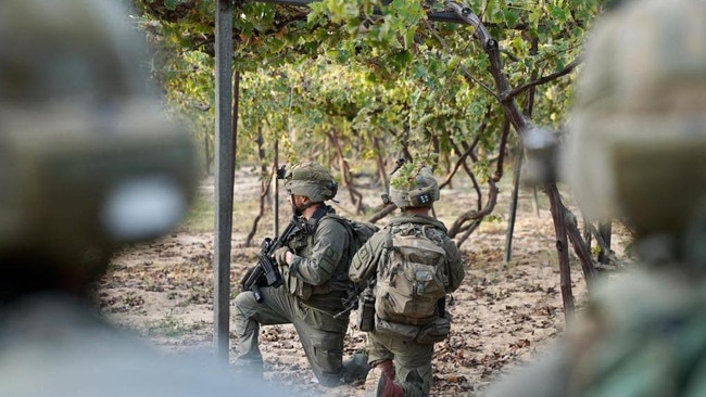 Israeli troops during operations in northern Gaza, amid continuing battles between Israel and the Palestinian militant group Hamas. Picture: Israeli Defence Forces / AFP