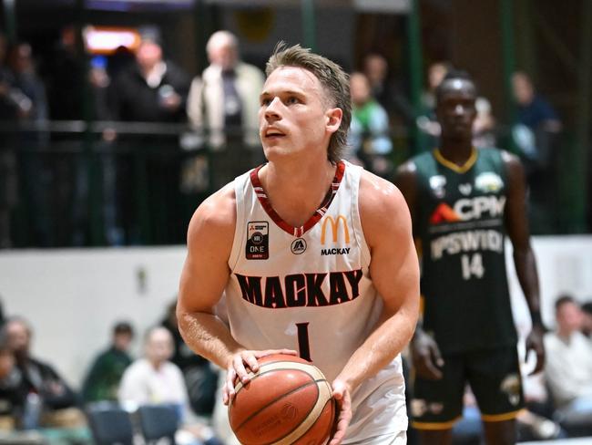 Mackay Meteors NBL1 North player Isaac White in action. Picture: Highflyer Images.