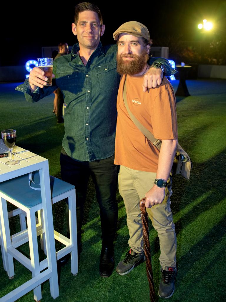 Mark Diver and Jonny Scoot at the World Poker Tournament Australia VIP Player’s Party. Picture: Andrew Meadowcroft.