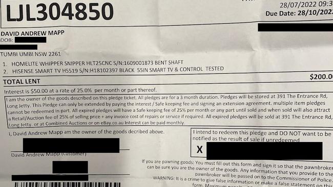 He was paid $200 for a TV and whipper snipper. Picture: Supplied