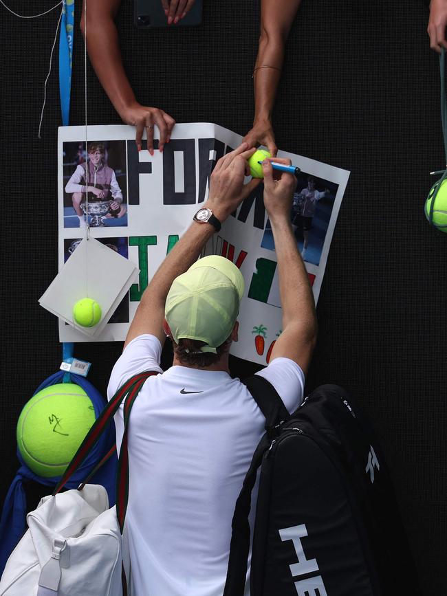 Sinner remains popular with the crowds in Melbourne. Picture: Getty Images