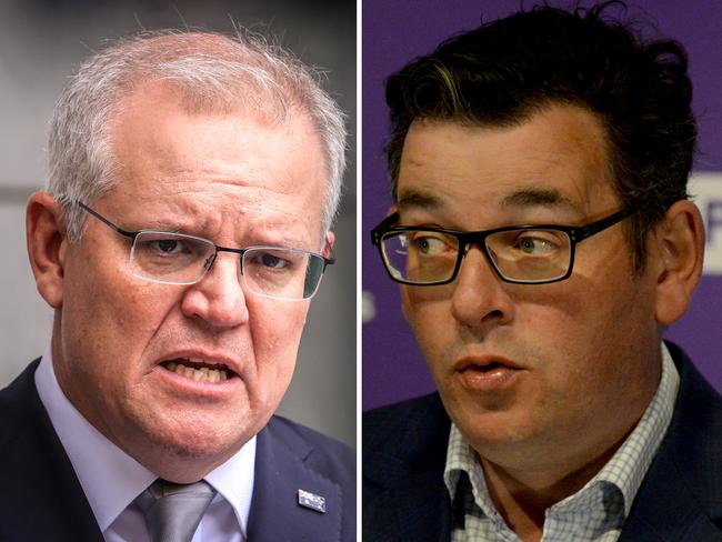 Prime Minister Scott Morrison, left, and Victorian Premier Daniel Andrews.