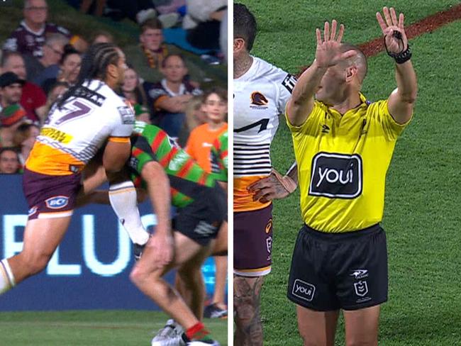 Martin Taupau was sinbinned for leading with his knee.