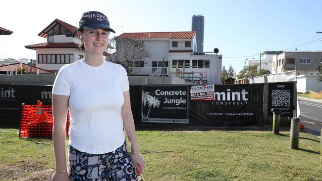 Lauren Randall, 35 said relaxing property height limits were upsetting local residents who enjoy the suburb’s residential feel. Picture: Glenn Hampson