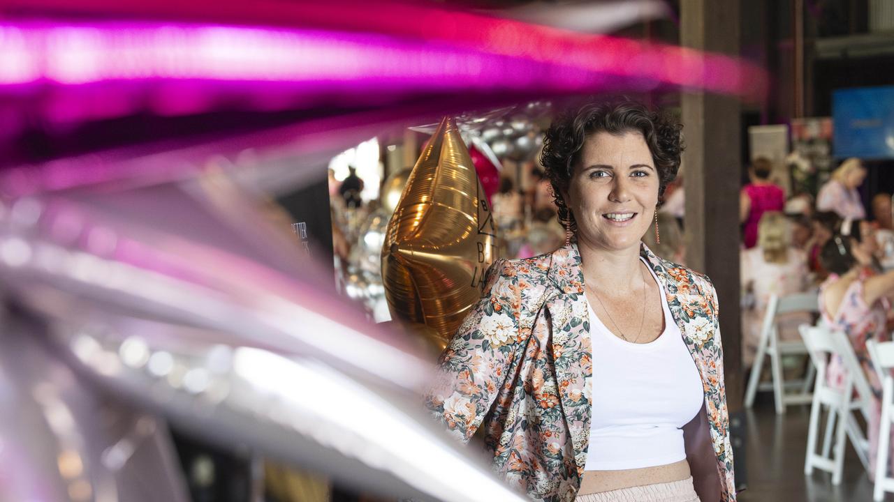 Cancer survivor Natasha Bamberry was the guest speaker at the Pink High Tea for Toowoomba Hospital Foundation at The Goods Shed, Saturday, October 12, 2024. Picture: Kevin Farmer