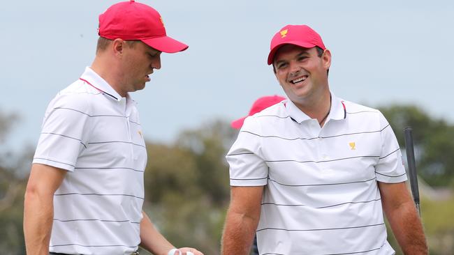 Patrick Reed and Justin Thomas ahead of the Presidents Cup. Picture: Michael Klein