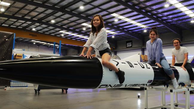 Dreaming of blasting off into the future are the Gilmore siblings. Picture: Glenn Hampson