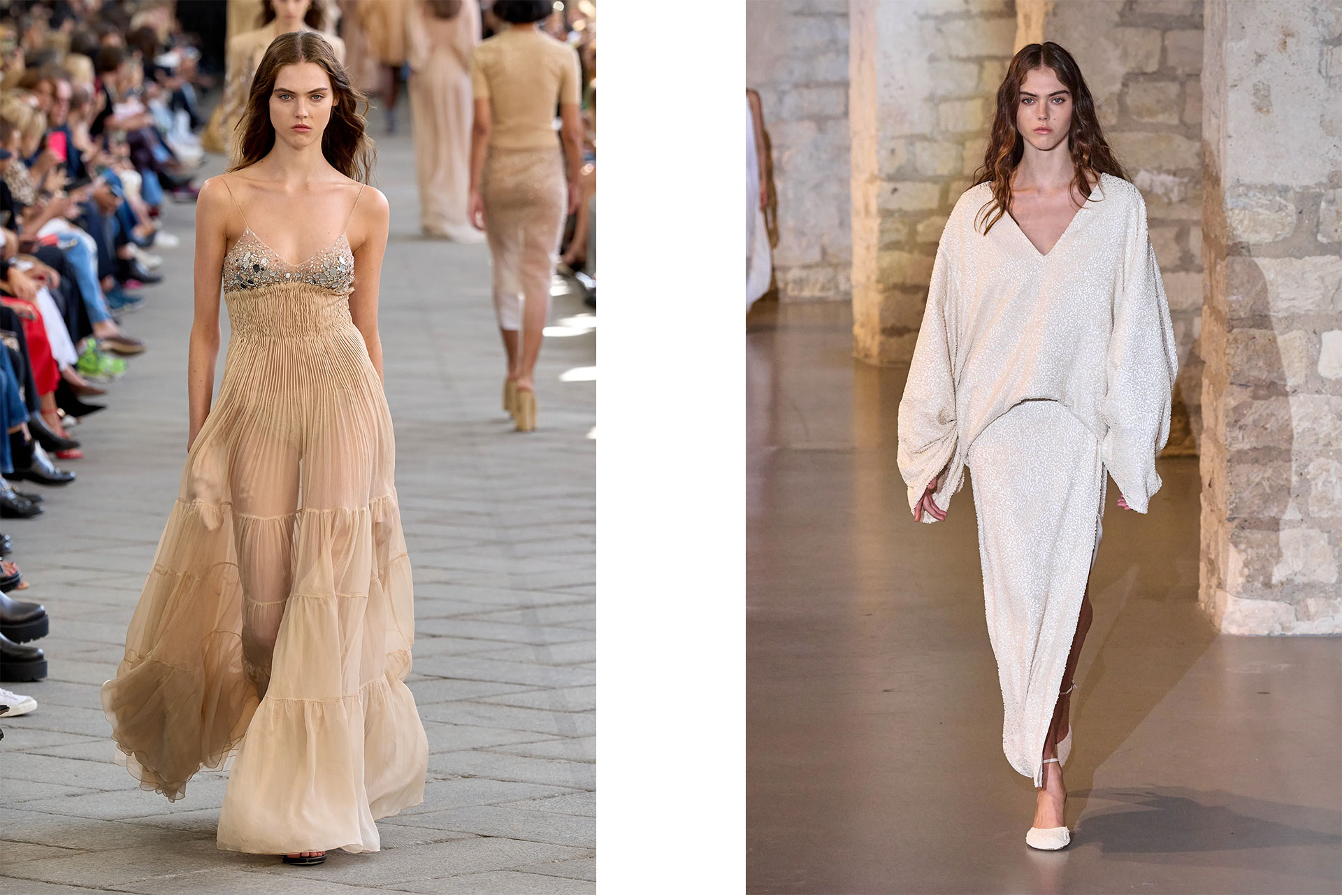 <p><em>Elie Saab spring/summer 2024, Christopher Esber spring/summer 2024 via Gorunway.com</em></p><h2>Grace Cameron</h2><p>Agency: Priscilla&rsquo;s</p><p>Australian model Grace Cameron's break came via Mattheiu Blazy&rsquo;s Bottega Veneta autumn/winter &rsquo;23/&rsquo;24 debut, and since, the leggy brunette has gone on to make runway returns at Giorgio Armani, Elie Saab, and more.</p>