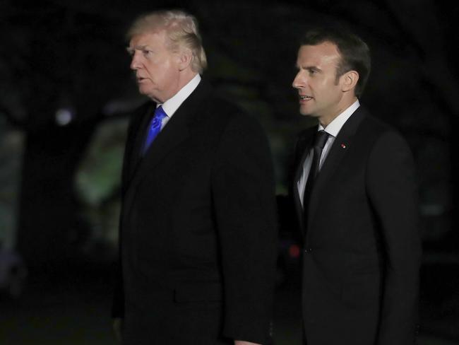 Mr Macron is expected to persuade Mr Trump not to sabotage the Iran deal. Picture: Manuel Balce Ceneta/AP