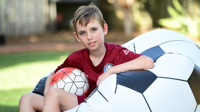 Young footballer Cooper Lloyd.