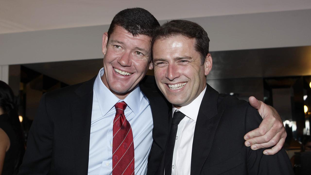 Karl Stefanovic and James Packer at Derby Day in 2012.