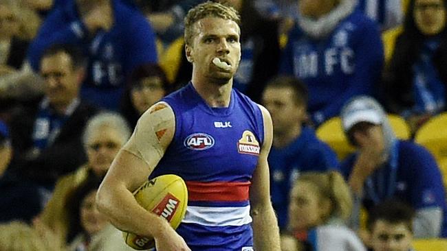 Jake Stringer in action for the Western Bulldogs.