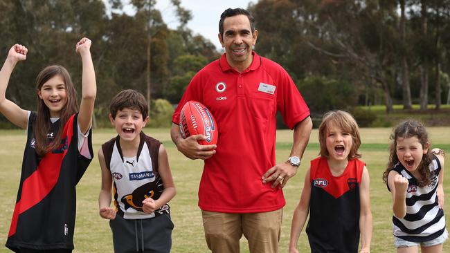 AFL legend Eddie Betts will help deliver the Coles Healthy Kicks program to Indigenous communities across Australia. Picture: Graham Denholm