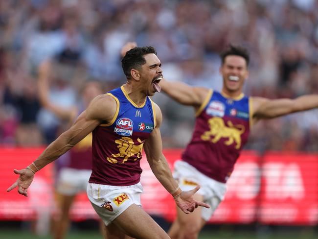 Charlie Cameron snatched the lead in the last quarter in a game that was in the balance all day. Picture: Robert Cianflone/AFL Photos/via Getty Images