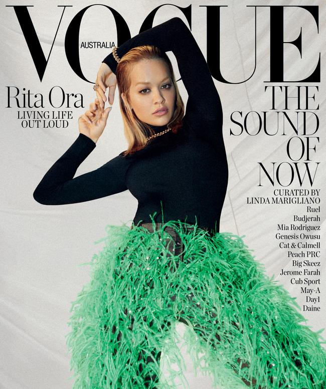 Rita Ora is on the front cover of Vogue Australia. Picture: Ben Morris for Vogue Australia