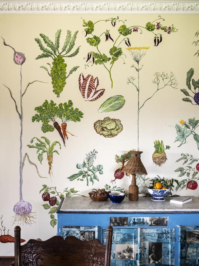 Moran's vegetable wall painting.