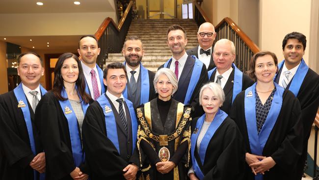 Houssam Abiad, Robert Simms (centre rear) before he quit Adelaide City Council to move to Saudi Arabia.