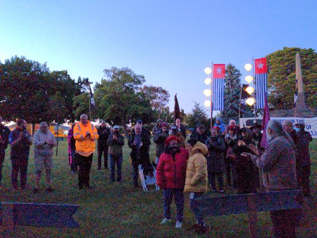 Nearly 40 people attended the dawn ceremony commemorating the 167th anniversary of the Eureka Stockade.