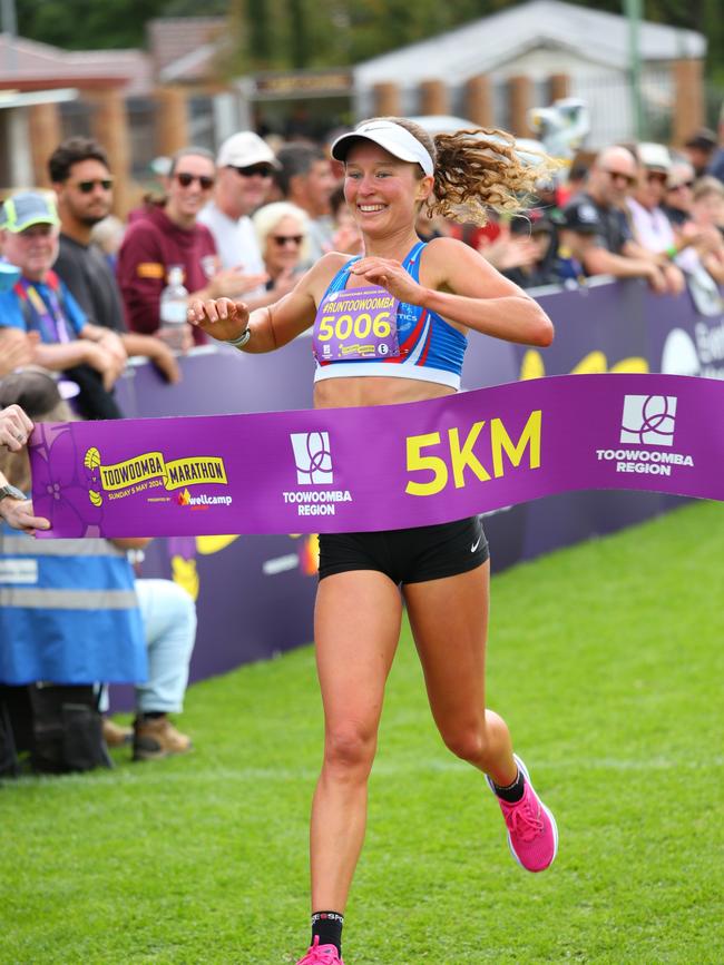 Toowoomba Marathon Visit Toowoomba Region 5km event winner Brielle Erbacher. Photo: Supplied