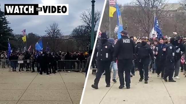 Police caught moving barriers to let protesters into US Capitol