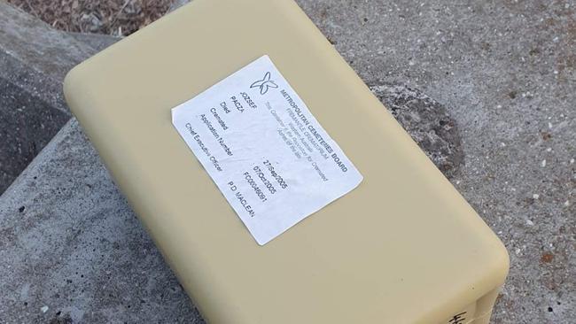 A box of ashes were found at Eastern Beach in Geelong on Monday morning.