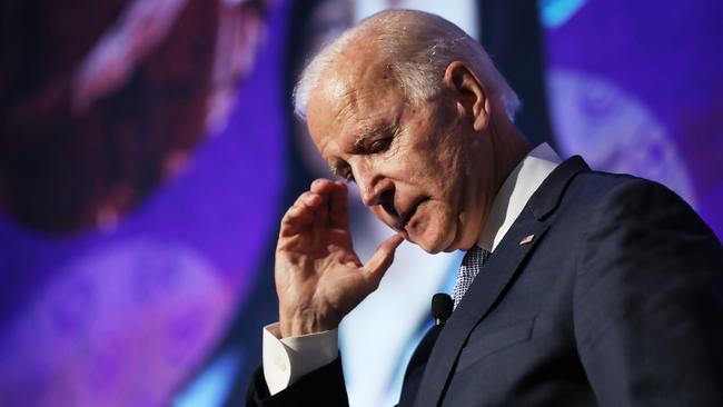 Democratic presidential candidate and former vice president Joe Biden at the SEIU Unions for All Summit on October 4 in Los Angeles. Picture: Getty/Mario Tama