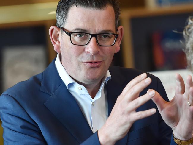 MELBOURNE, AUSTRALIA - NOVEMBER 12TH, 2022: Premier Daniel Andrews makes an announcement, at Library at The Dock, Docklands.Picture: Nicki Connolly