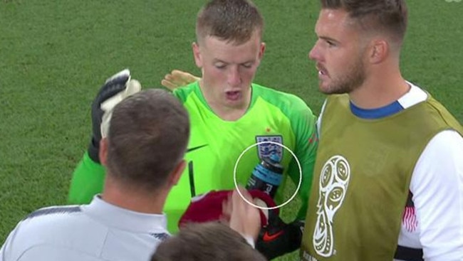 Jordan Pickford's message on a bottle