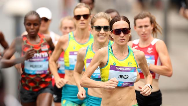 Sinead Diver of Team Australia competes during the Women's Marathon on day two of the Birmingham 2022 Commonwealth Games.