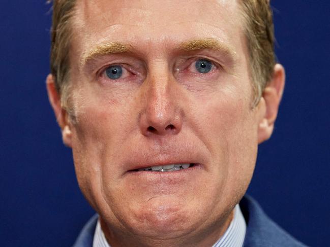 Australia's attorney general Christian Porter speaks during a press conference in Perth on March 3, 2021, after he outed himself as the unnamed cabinet minister accused of raping a 16-year-old girl. (Photo by Stefan Gosatti / AFP)