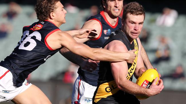 Glenelg’s Andrew Bradley won’t play in the 1st semi-final. Picture: Sarah Reed