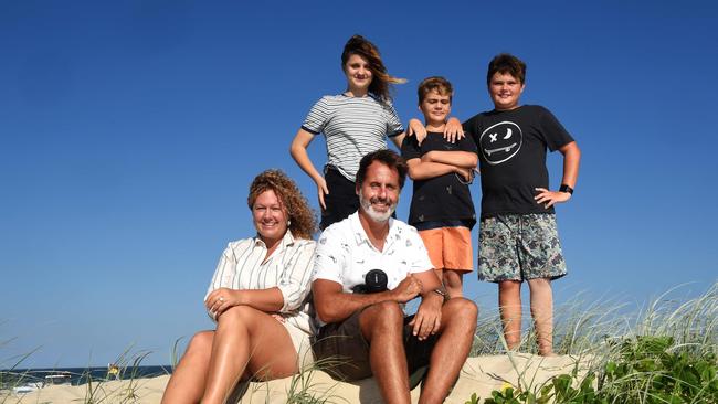 Sean Scott and his family. Wife Fiona, Katie, 13, Reef, 11 and Sam, 8. Picture: John Gass