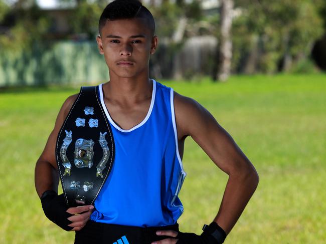 Boxer Jayden Buan 15 years faught at the North Coast Title fight at Kings cliff, Queensland and won is title.