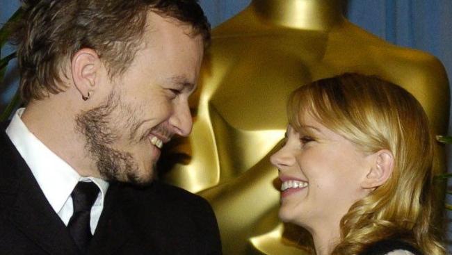Love at first sight ... Heath Ledger and Michelle Williams at an Oscar nominees lunch. Picture: Supplied