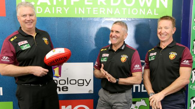 Greg Swann, Chris Fagan and David Noble have been crucial in turning the Brisbane Lions around. Picture: Jono Searle