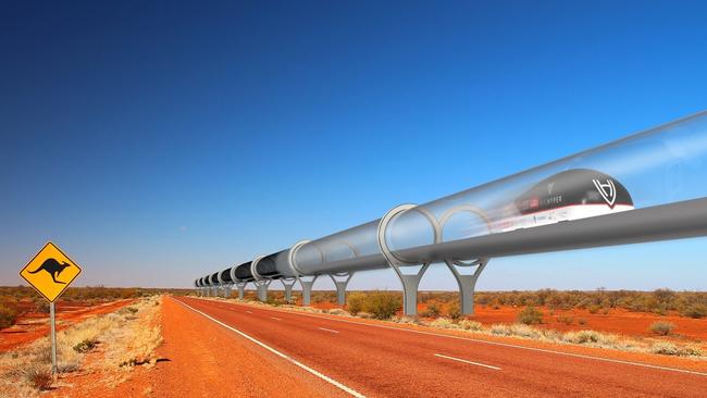 The Australian Hyperloop could be perfect for the flat outback but what happens when it meets a mountain? Pic supplied.