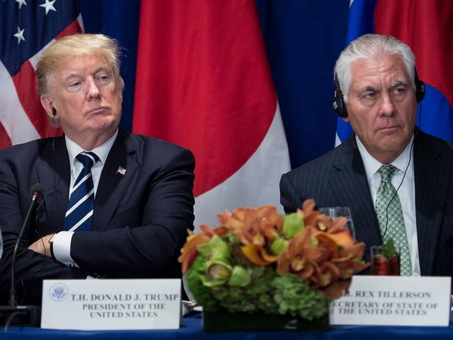 US President Donald Trump (l) fell out badly with his Secretary of State Rex Tillerson. Picture: AFP